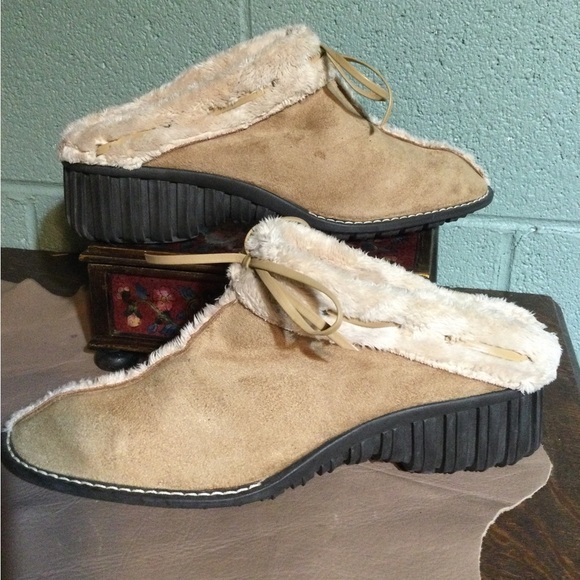 Anne Klein n.y. NWOT slip ons warm fur lined mules size 8 - Picture 2 of 10